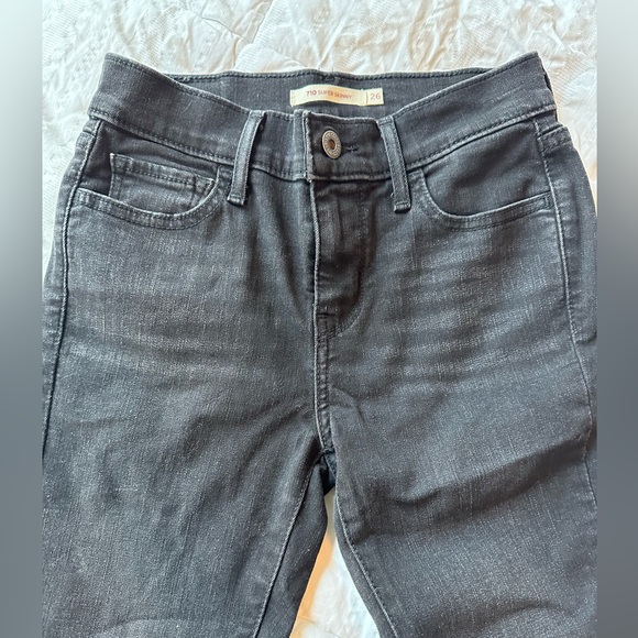 Levi’s 710 Super Skinny Black Wash Jeans - size 26 - Picture 4 of 5